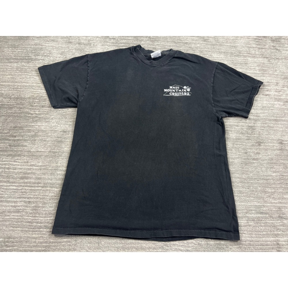 Hanes T-Shirt Mens Large Black Maui Mountain Cruisers 1993 Vintage Graphic Tee